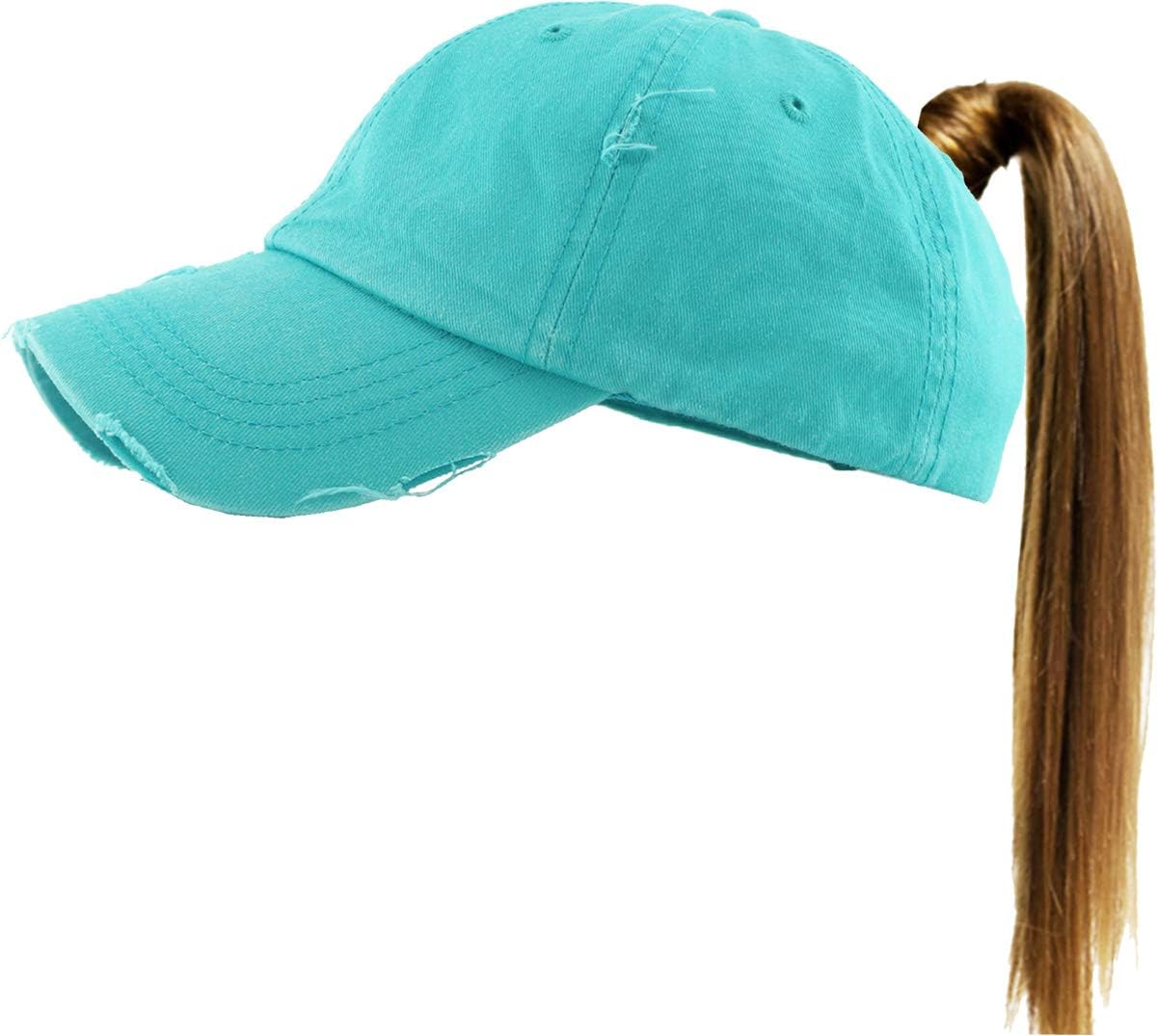 Skiennix Classic Ponytail Baseball Cap - Adjustable Cotton Trucker Hat with Glitter Detail