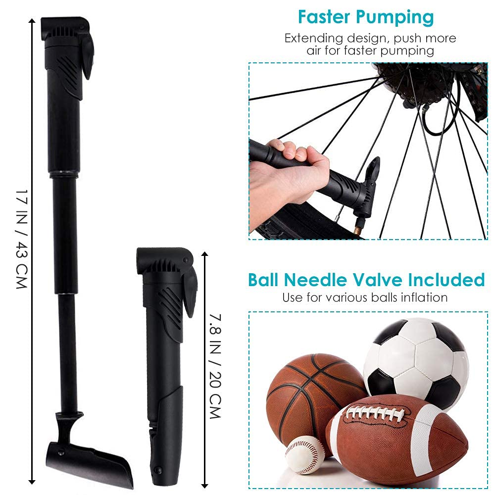WOTOW Bike Tire Repair Kits, Waterproof Bicycle Saddle Bag & 120 Psi Mini Pump & 16 in 1 Multifunctional Bike Tyre Lever & Self Adhesive Patch Portable Repair Cycling Tool Set for Riding Mountain BMX