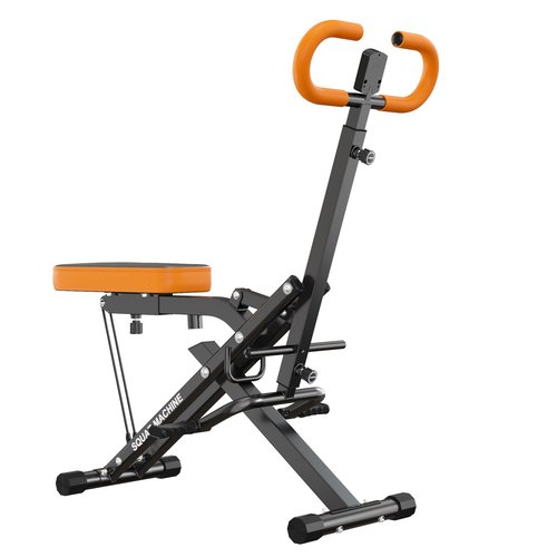 SogesPower Squat Machine for Home Gym, Squat Rowing Machine with Adjustable Resistance and Optional Full Motion, Squat Assist Trainer for Glutes & Legs Workout, Up to 330lbs, Orange