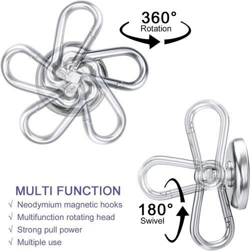 GHHJX Magnetic Clip for Golf Towel Removable Industrial Magnetic Accessories Attaches to Golf Cart, Clubs or Golf Hub 2 Packs (Towels NOT Included)