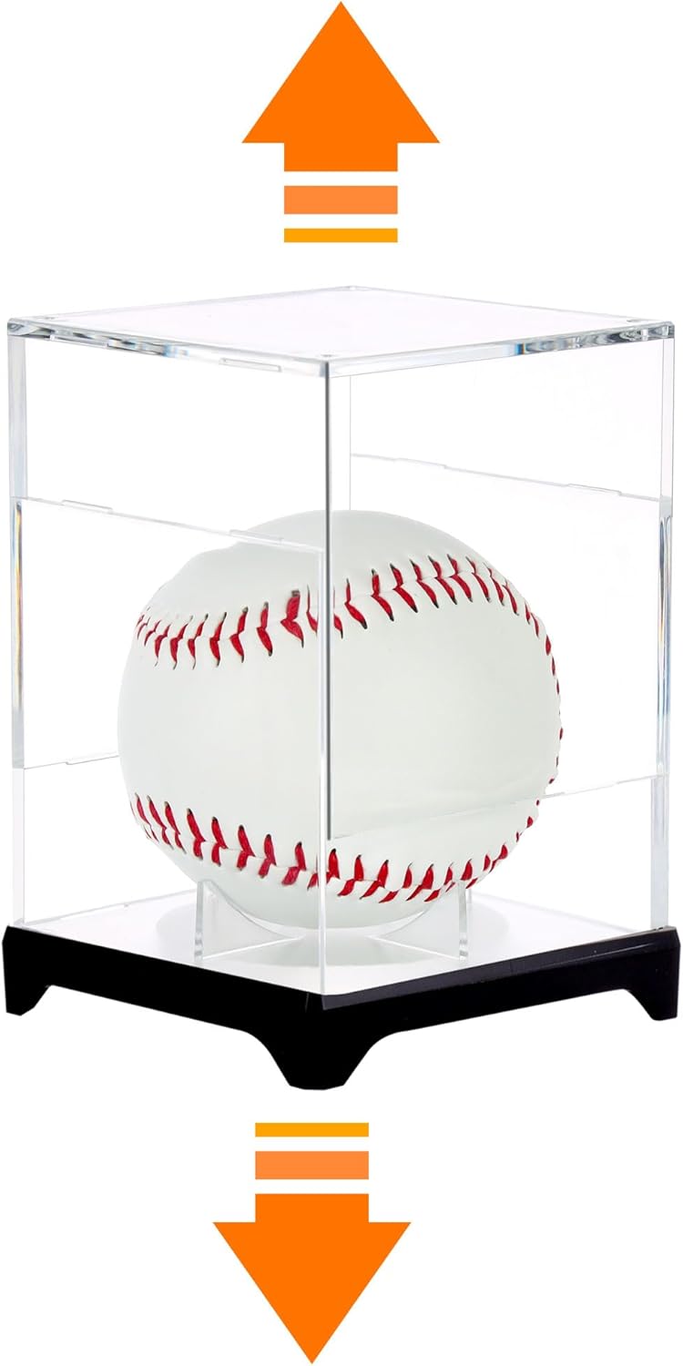 Skiennix Baseball Display Case - UV Protected Acrylic Boxes for 4 Baseballs | Durable & Stylish