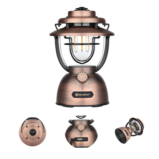 OLIGHT Olantern Classic 2 Pro Camping Lantern, 300 Lumens LED Rechargeable Lamp Flashlight with Dual Light Sources for Hurricane, Emergency, Hiking, Power Outages, Home Decor (Vintage Copper)