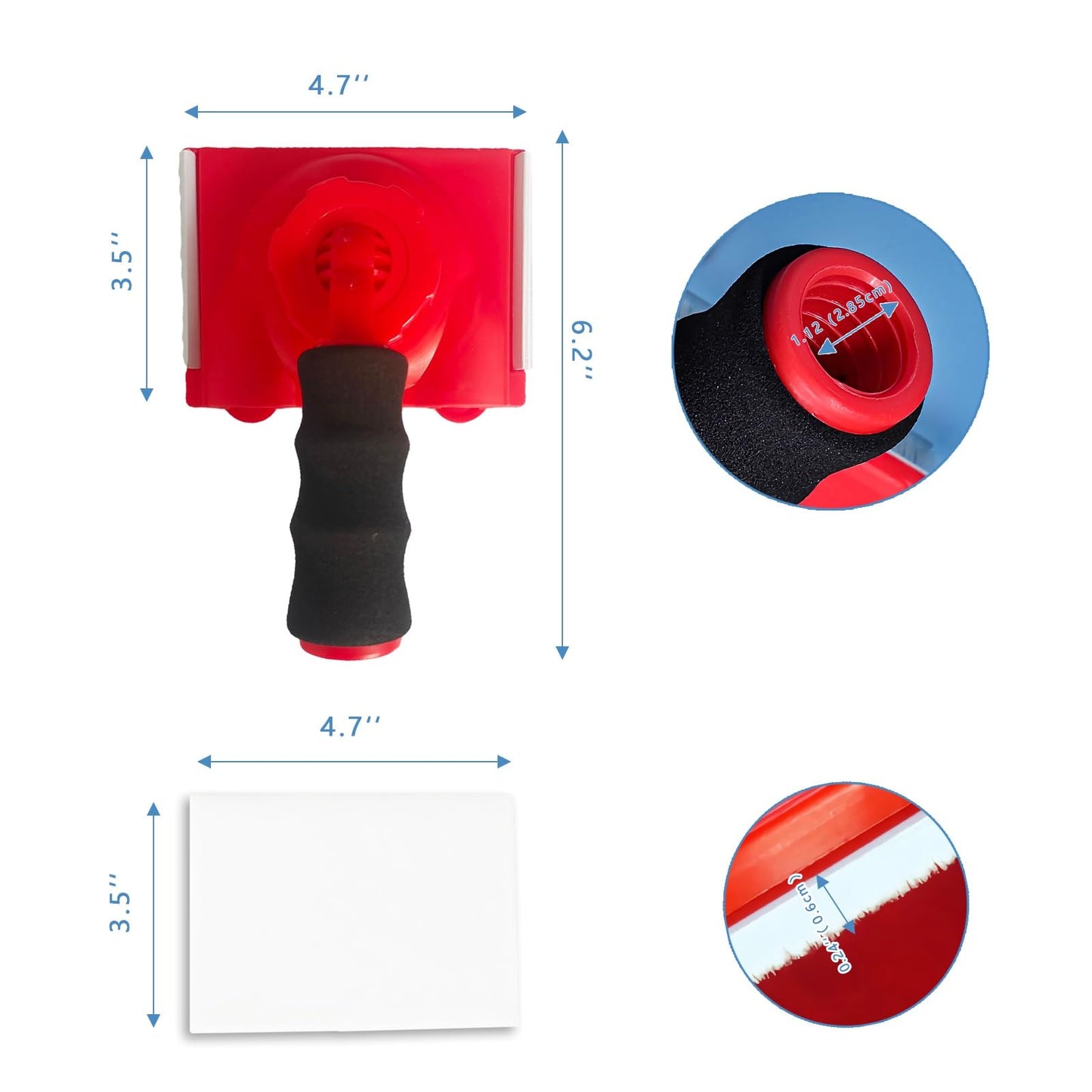 Paint Edge Trimmer, Walls Ceilings Corner Pad Painter,Paint Pads Applicator,Edge Painting Tool with Painter's Pad Refills,Paint Edger for Wall Painting