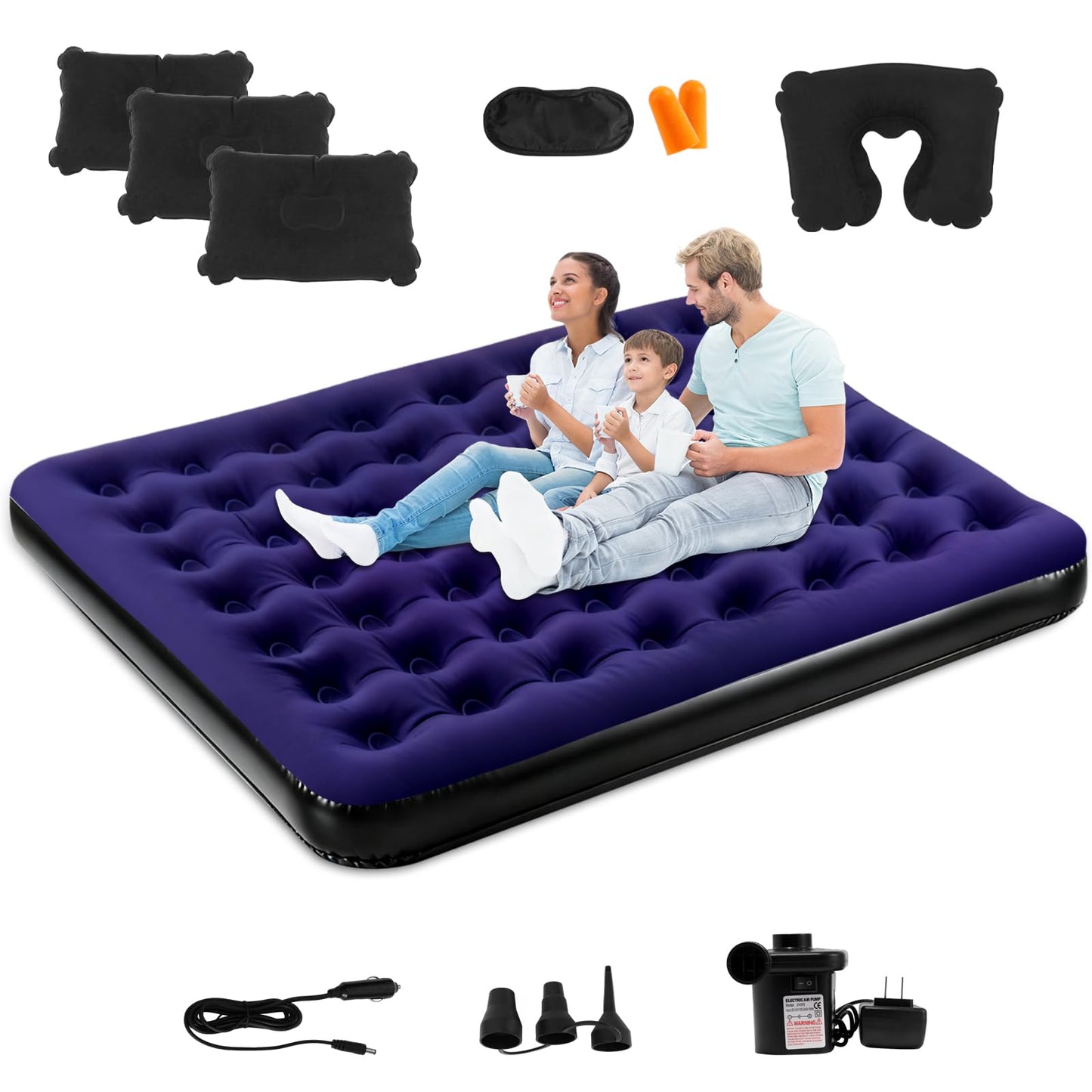 Onirii King Size Camping Air Mattress Bed with Air Pump