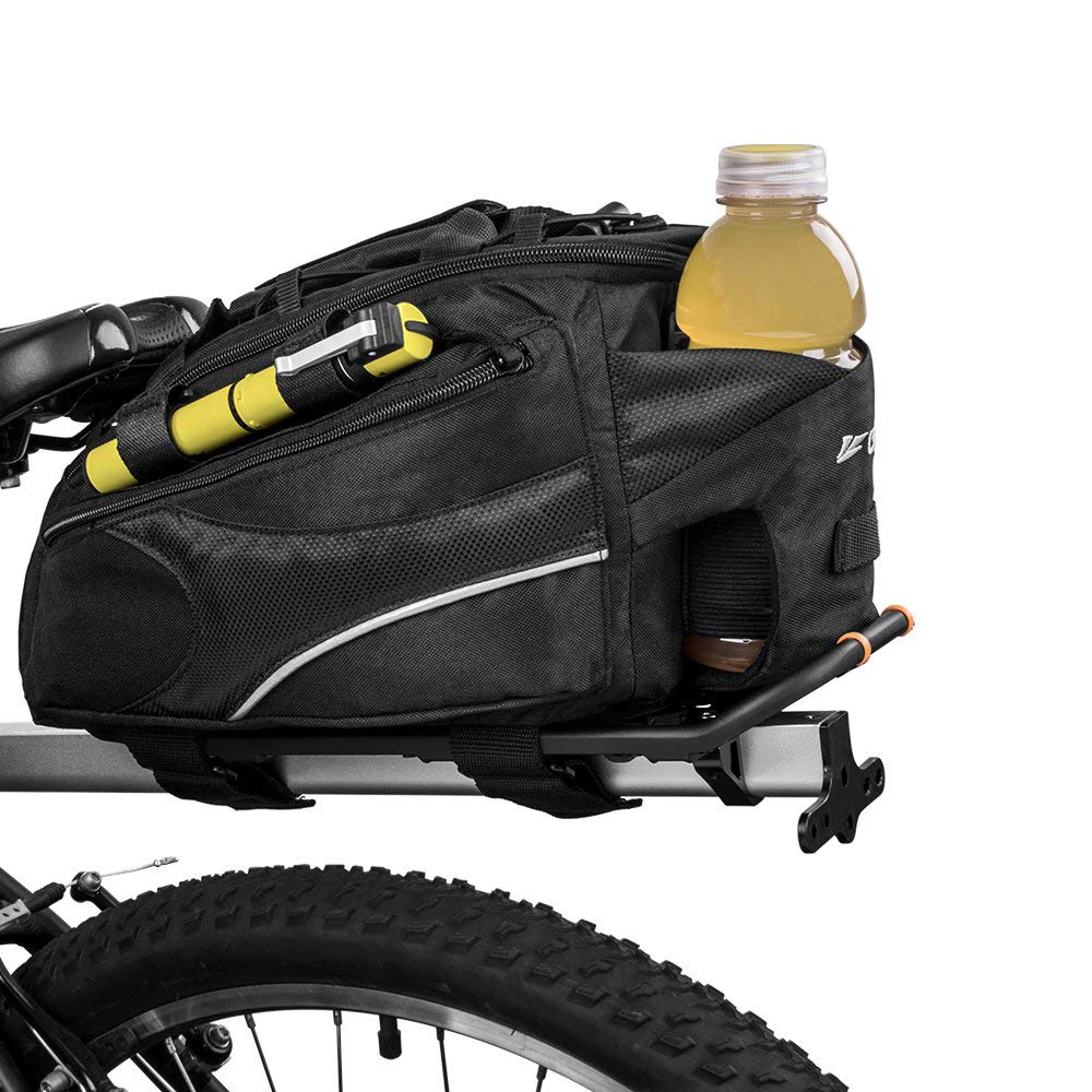 BV Bike Bag - Rear Bike Saddle Bag with Secure Velcro Mount & Shoulder Strap - Pump Holder, Bottle Pocket & Reflective Trim - Ideal for Work, Commute & Everyday Cycling - Bike Bags for Bicycles