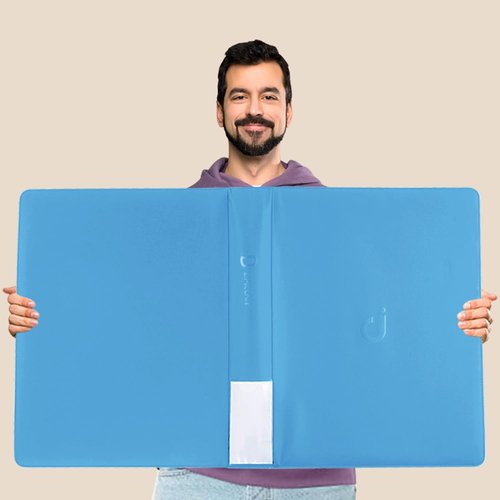 D DACCKIT Top Loader Binder - Holds 640 Cards | 16-Pocket Sky Blue Binder for Trading & Sports Cards