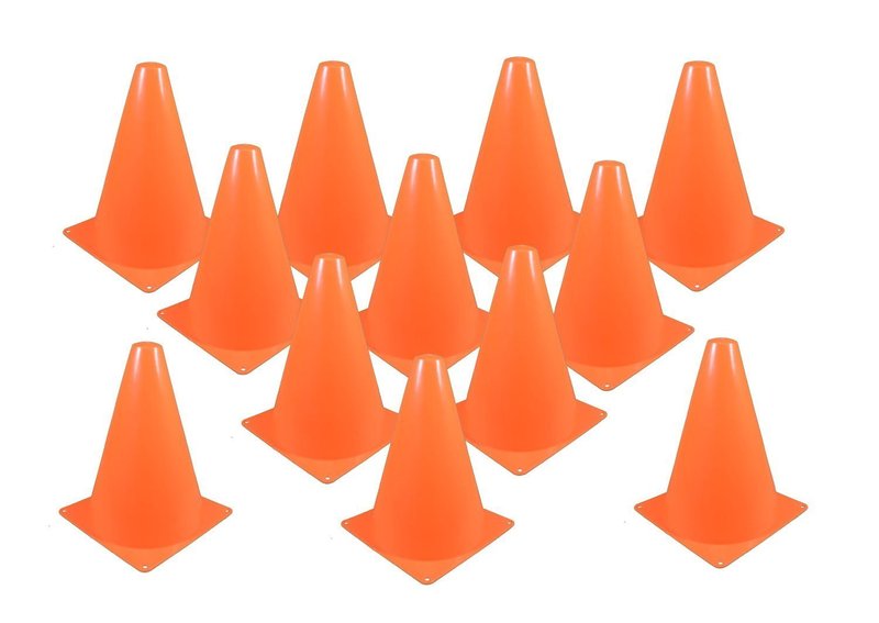Fun Express Orange Traffic Cones - Set of 12 - VBS Vacation Bible School Supplies/Decor - Great for Kids Sports, Games and Toys