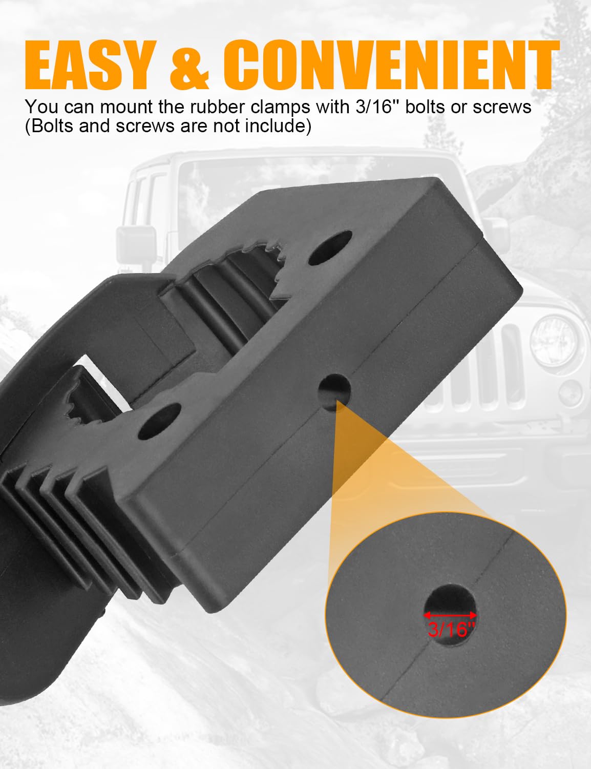 ADTOPI 2 Pack Shovel Holders for 1-1/5'' to 1-1/2'' Diameter Tools, Red