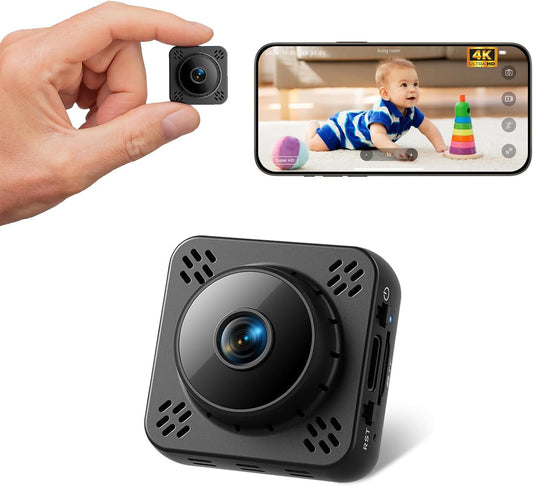 2K Wireless Hidden Camera - Mini Nanny Cam with Free Cloud & SD Storage, Magnetic Mount