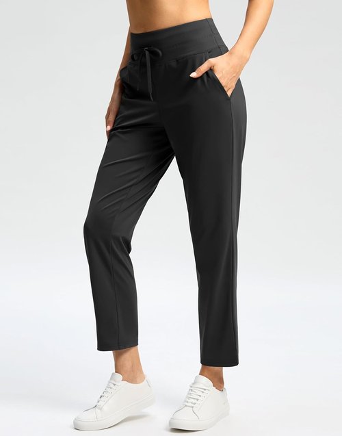 G Gradual High Waisted Ankle Pants - 7/8 Athletic Style with Drawstring & 2 Pockets for Women
