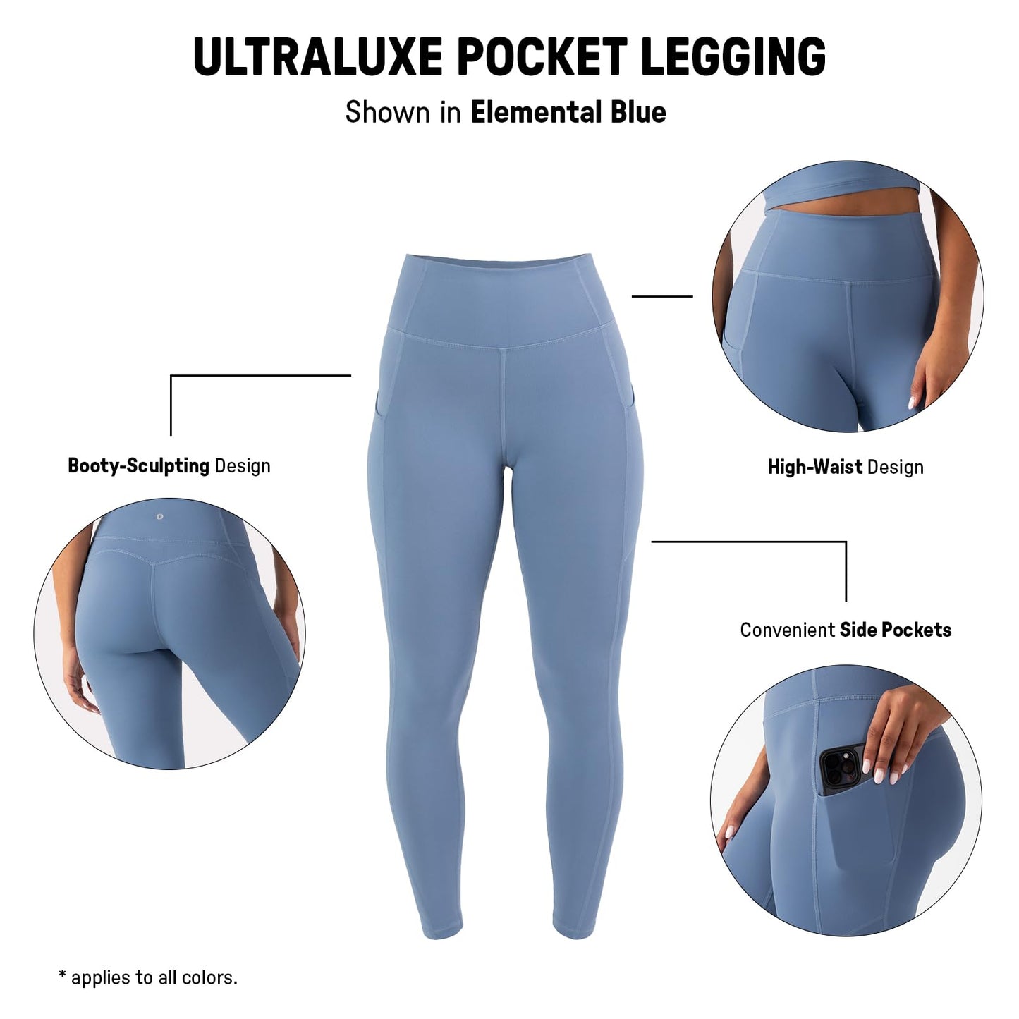 YITTY Active Workout Leggings for Womens – High Waisted Pocket Leggings, Yoga Pants for Workout Athletic, Gym, Heated Red, M, Regular