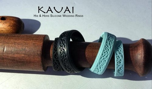 KAUAI Silicone Wedding Rings for Men. Elegant. Timeless. Leading Brand for Comfort & Design in Mens Bands. Active Crossfit Workout Gym Band. Classic Unisex Couples Ring