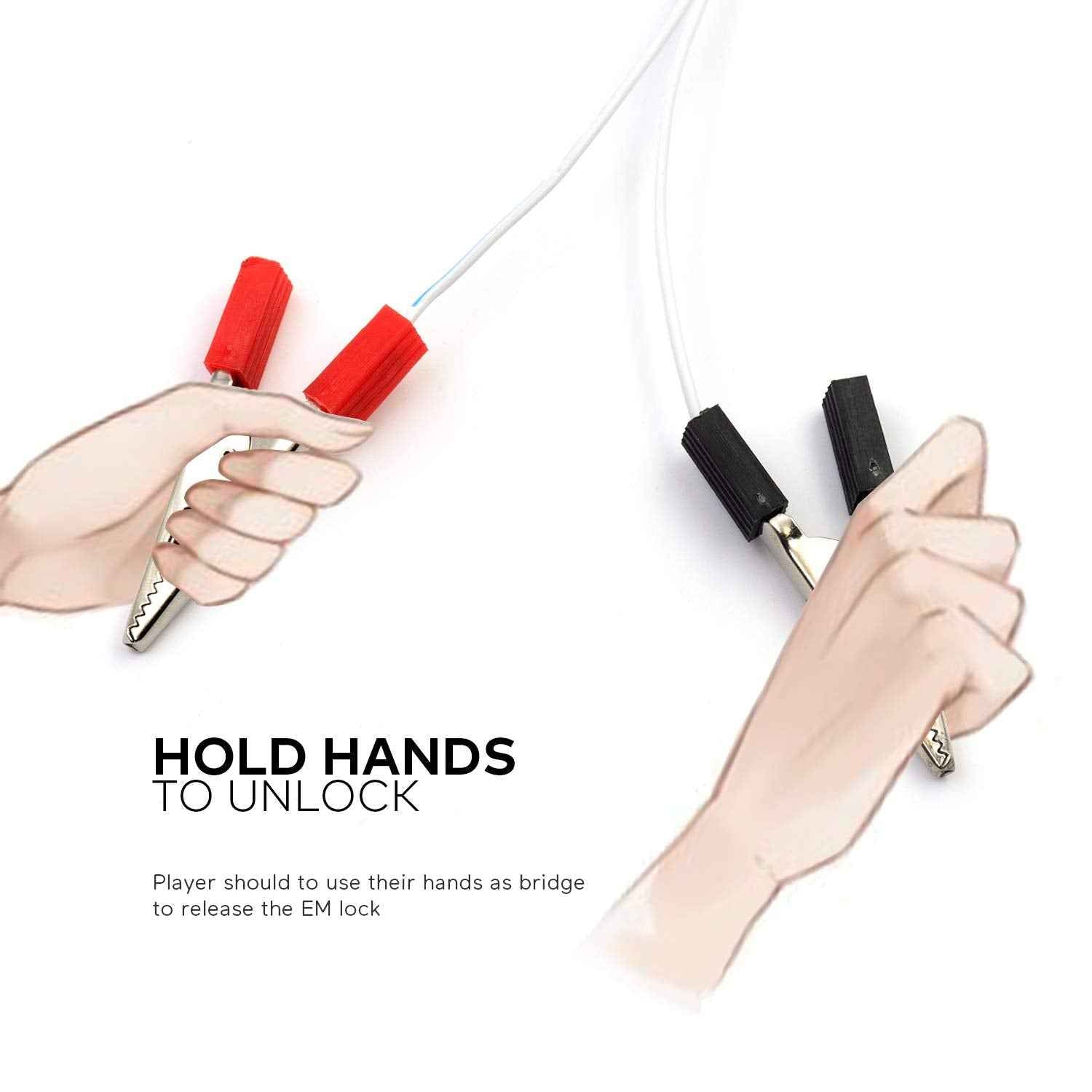 BearHoHo Escape Room Props Hold Hands As Bridge to Unlock Support 1-5 People Exit Game to Control 12V EM Lock