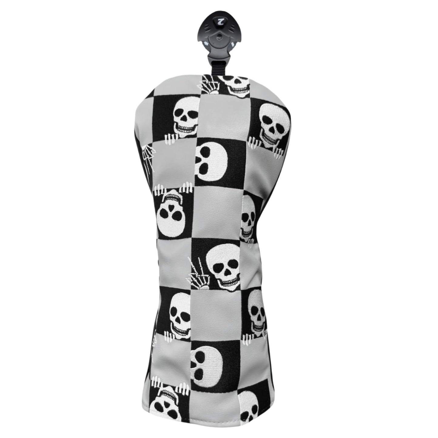 WTLJQQY Skull Golf Hybrid Headcover Golf Club Head Cover for Hybrids Rotatable #2 3 4 5 6 Ut Rescue Hybrid Cover, Gray