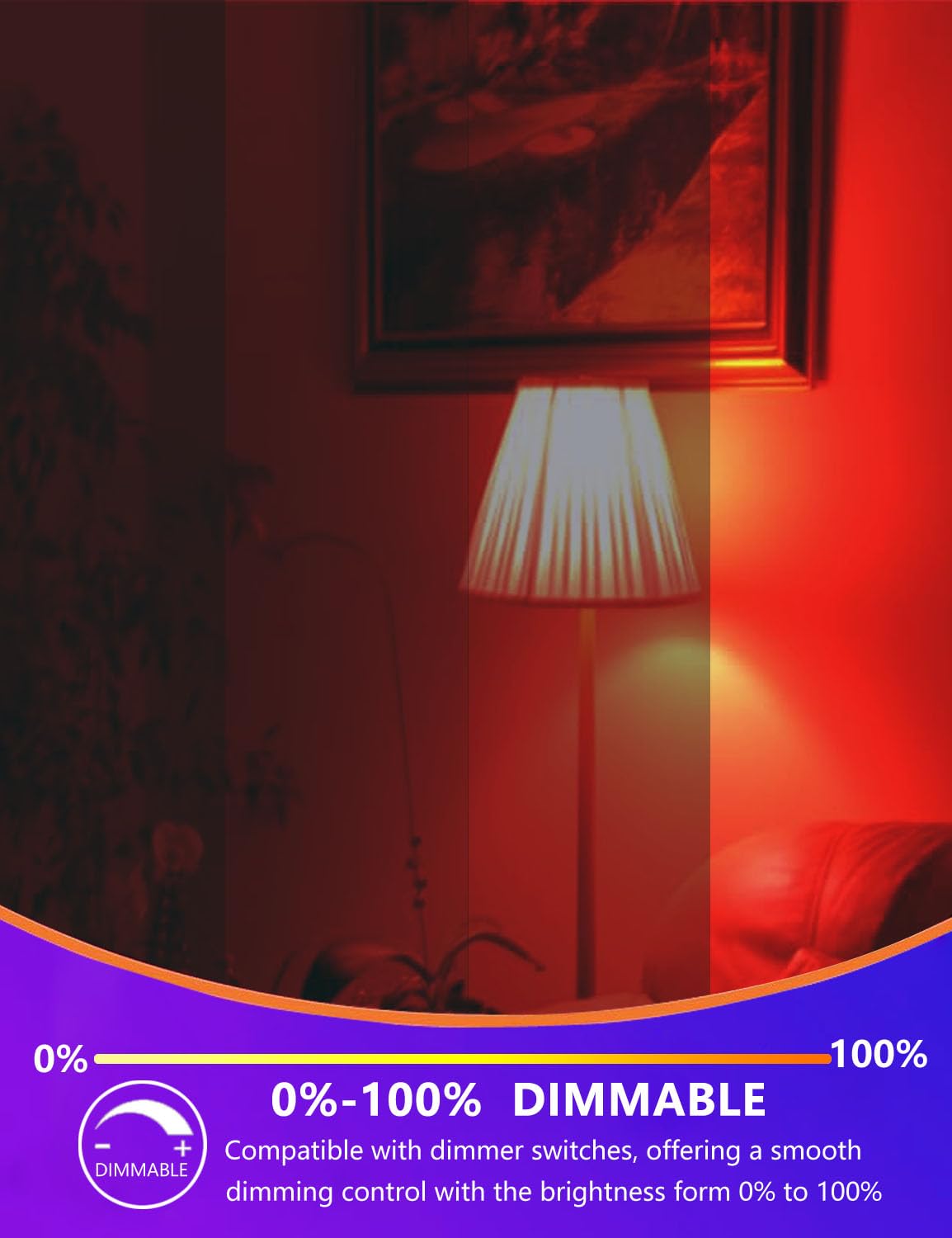 630nm LED Red Sleep Light Bulb Dimmable, Blue Light Blocking Bulb Promoting Melatonin Red Light Bulbs, A15 LED 5W 40W Equivalent Night Light E26 Base 6Pack