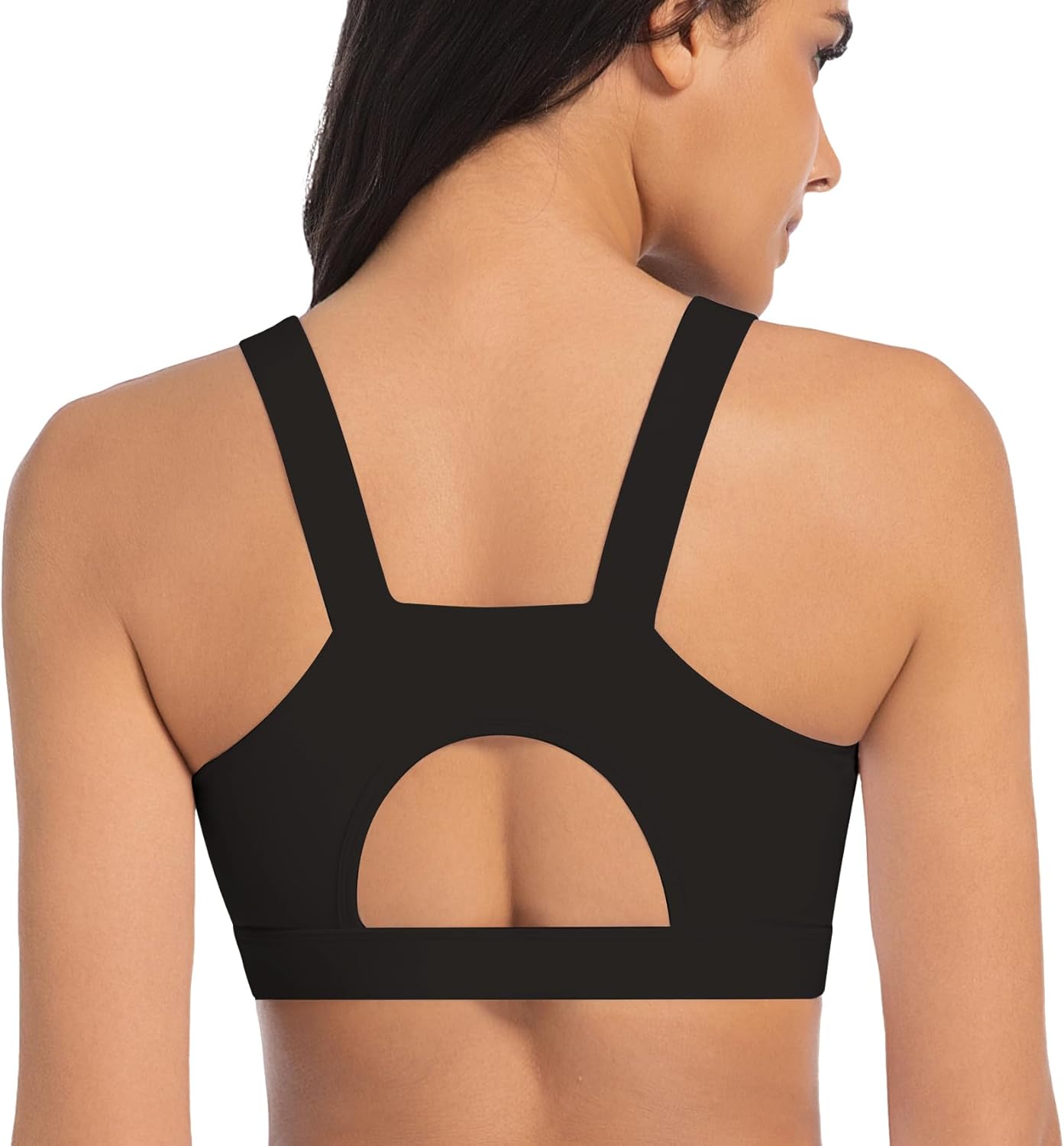 Skiennix High Impact Sports Bra - Racerback Design with Molded Cups for Yoga & Running | Backless Style