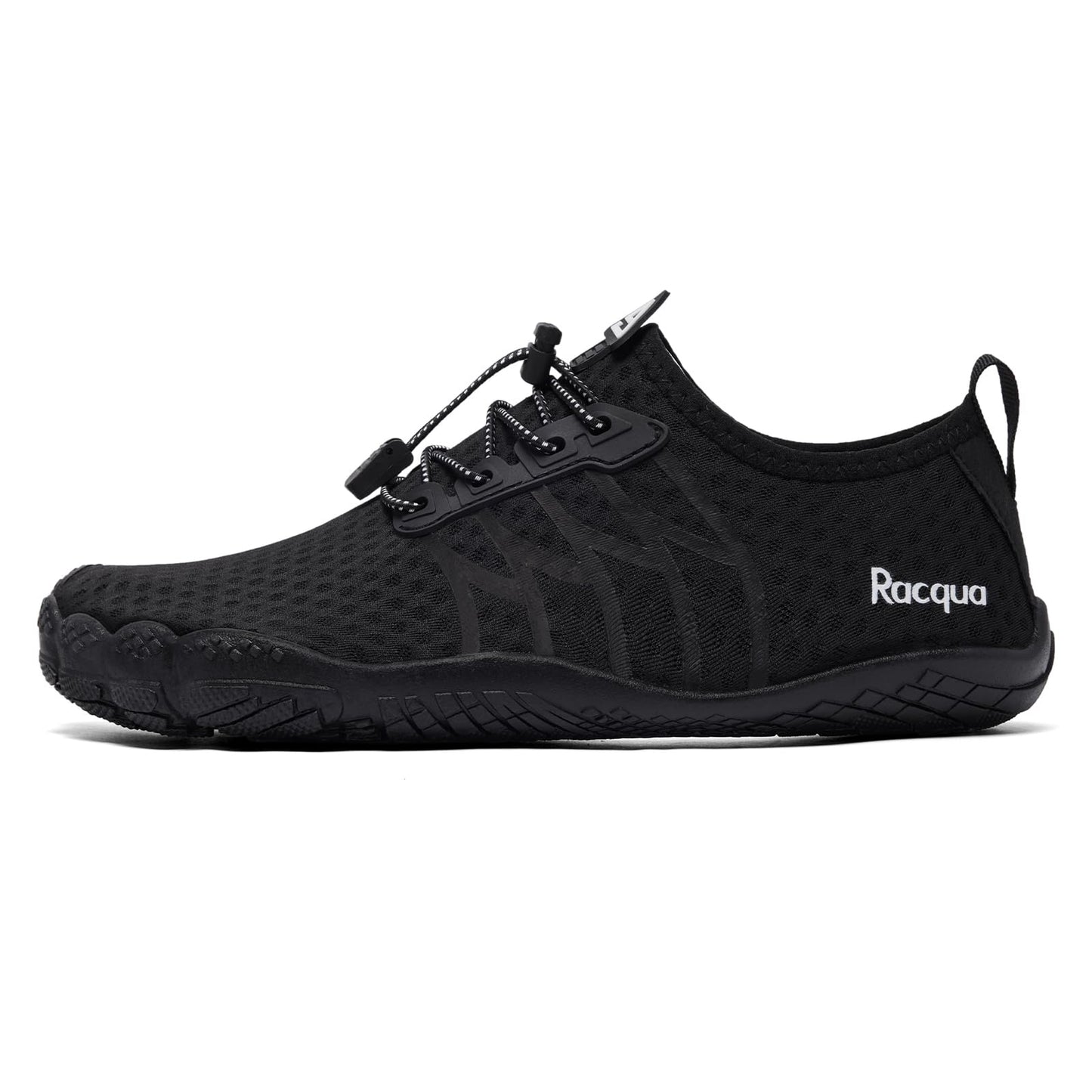 Racqua Water Shoes Lightweight Quick-Dry Swim Shoes Breathable Beach Shoes Barefoot Aqua Outdoor for Men Women Black 10 Women/9 Men