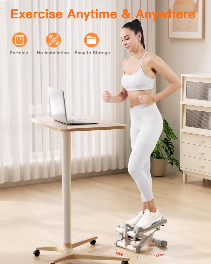 YYJO Steppers for Exercise at Home, Mini Stepper with Resistance Bands Portable Stair Stepper for Buttocks Lifting and Body Shaping