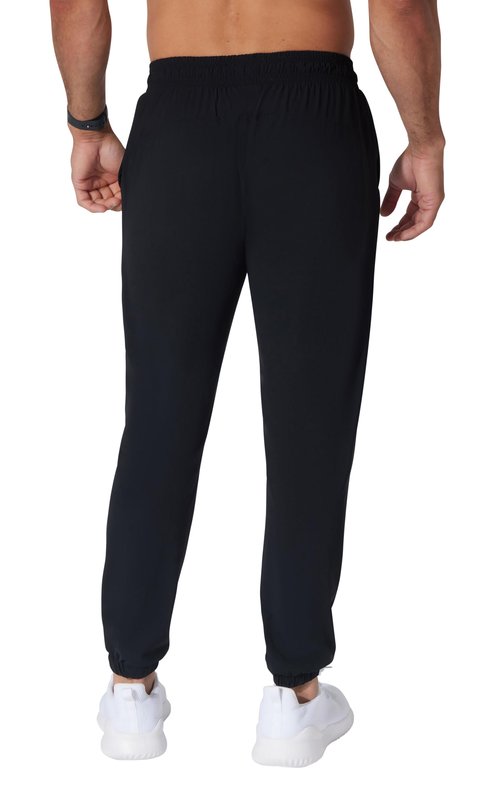90 Degree By Reflex Mens Jogger Full Length Side Pocket Slim Fit Pant with Drawstring - Black - XL