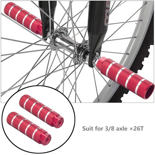 SMALLSTARIII Bike Pegs 2Pcs Aluminum Alloy Anti-Skid Lead Foot Bicycle Pegs 3/8 inch Axles
