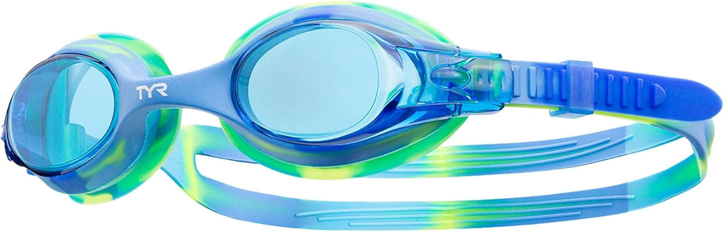 TYR Swimple Kids' Swim Goggles - Fun Tie-Dye Design for Comfortable Swimming