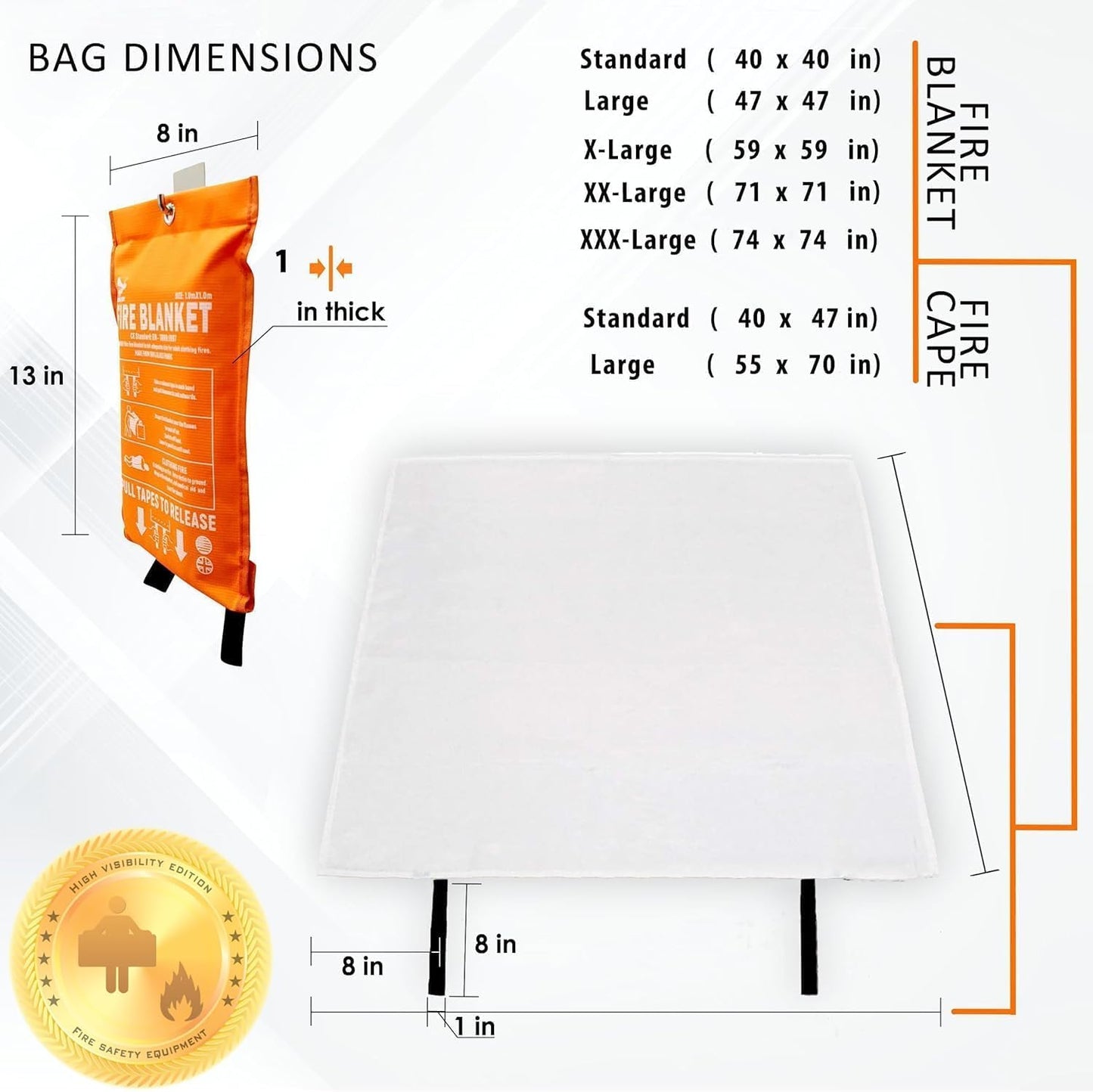 Supa Ant Fire Blanket - 1500°F CE Certified Emergency Fire Safety Solution | 2-Pack (40x40 Inches)