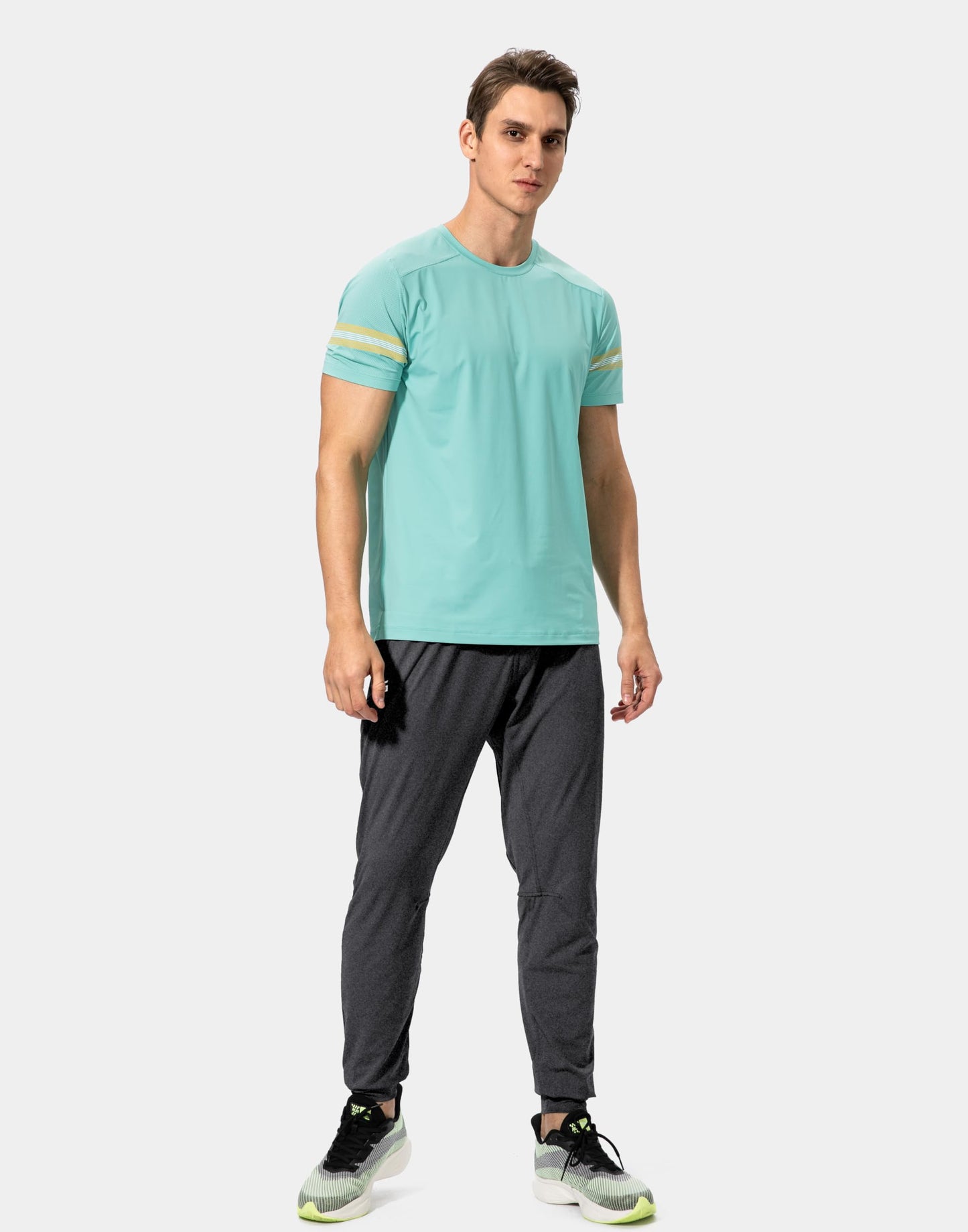 G Gradual Men's Sweatpants with Zipper Pockets Athletic Pants Traning Track Pants Joggers for Men Soccer, Running, Workout(Heathered Black,L)
