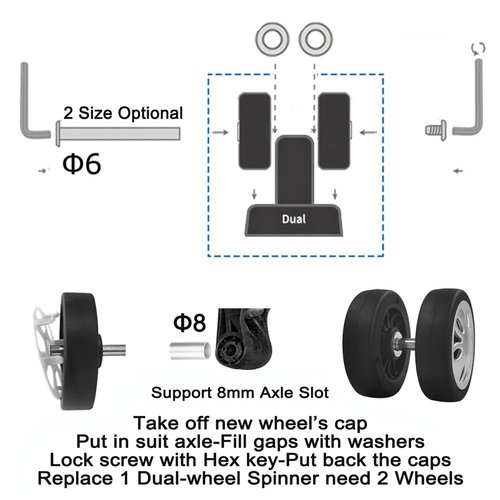 4PC Suitcase Replacement Wheels 2in Spinner Wheel Rubber Mute Flexible Smooth for Damaged Luggage Trolley Caster Repair