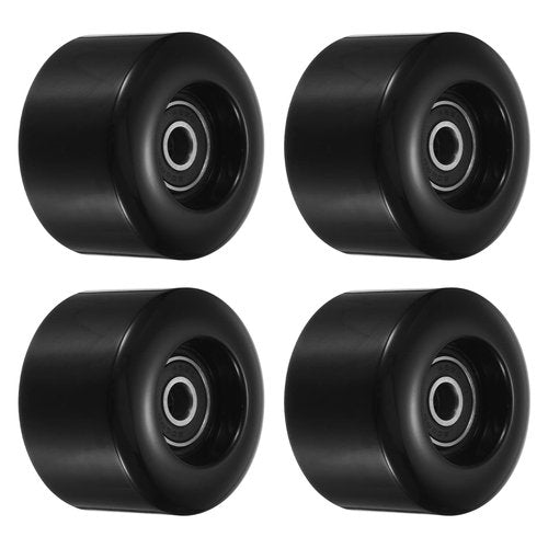 PATIKIL 55mm Skateboard Wheel with Bearings ABEC-9, 4 Pack Street Wheels for Skateboards Cruiser Wheel Replacement 80A, Black