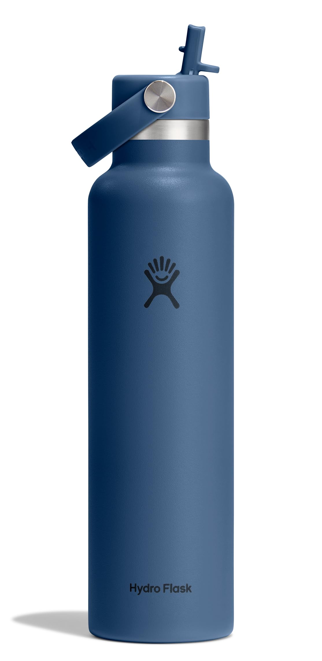 Hydro Flask Water Bottle - Insulated Stainless Steel - Straw Lid, Non Spill, Leakproof in 24 Oz Harbor Blue