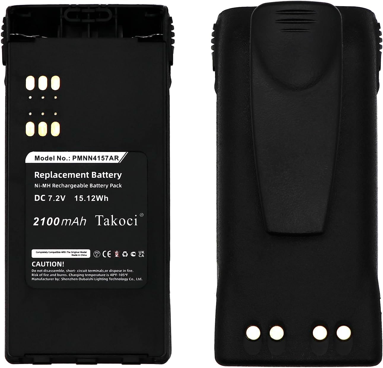 TAKOCI Replacement 2600mAh Battery for Mo'to'rola HT750 HT1250 HT1225 GP320 GP328 GP338 GP328 PR860, fits Part No HNN9008A HNN9008 HNN9009 HNN9009A HNN9013A, 7.4V