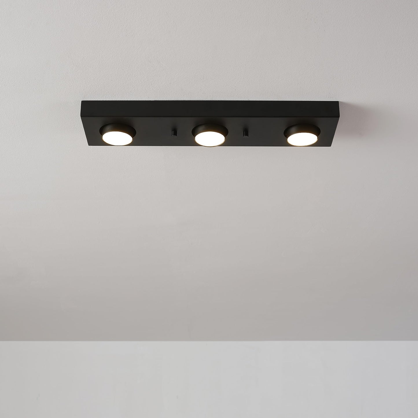 GLOBE Electric 59941 3-Light Integrated LED Track Lighting, Matte Black Modern Industrial Ceiling Light, Adjustable Pivoting Heads, 21 Watts, 1200 Lumens, 3000K, Dimmable