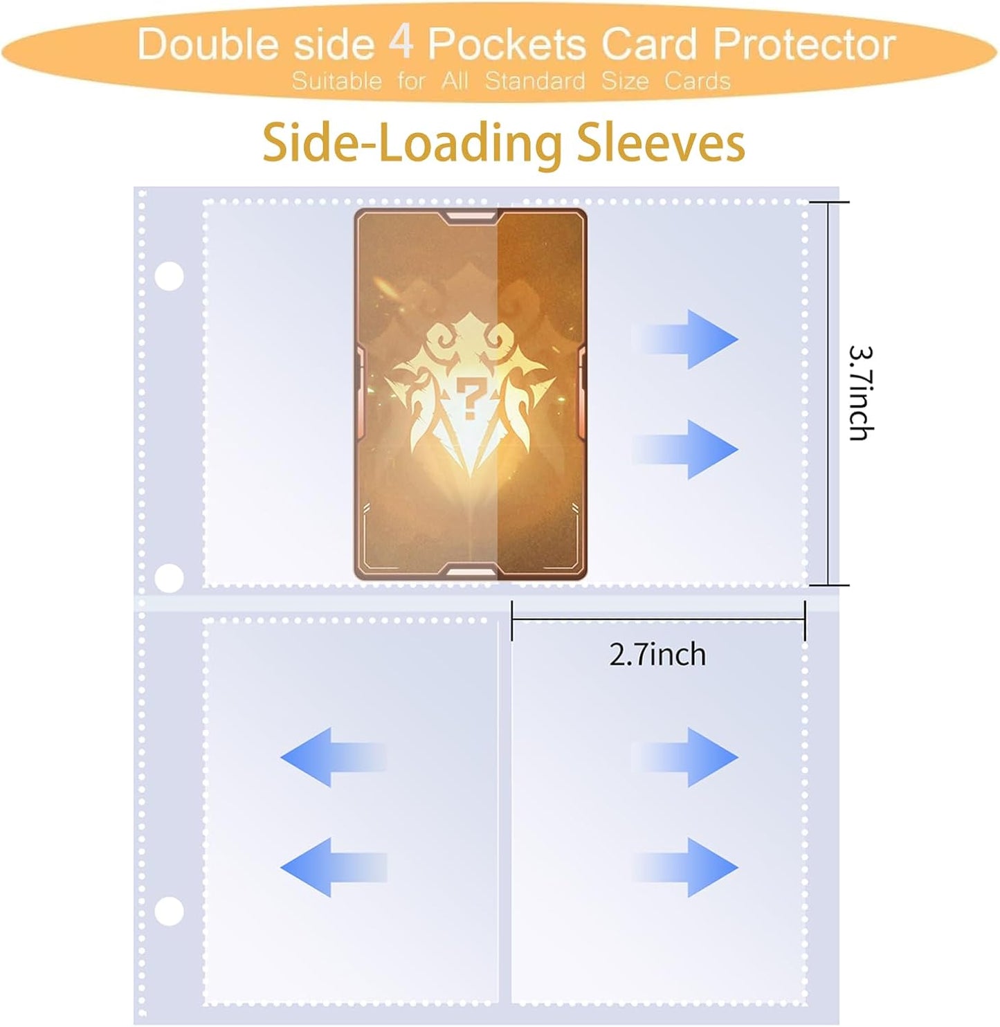 Skiennix Trading Card Binder - Premium 4-Pocket Album with 400 Waterproof Sleeves | Cool Black Serpent Design