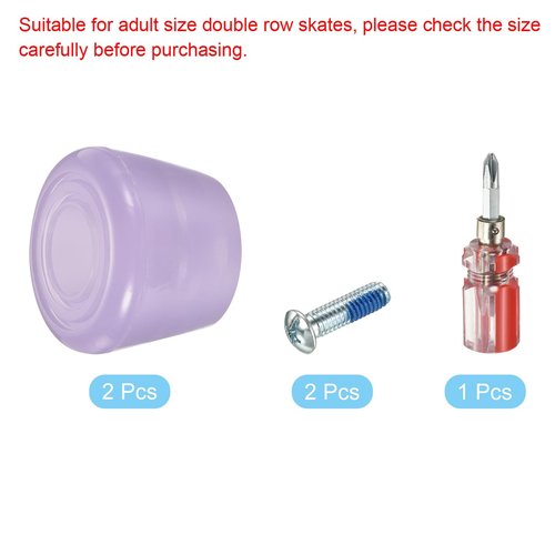 PATIKIL Roller Skate Toe Stops with Screwdriver, 1 Pair 82A Rubber Brake Stoppers Block for Roller Skate Accessories Replacement, Purple