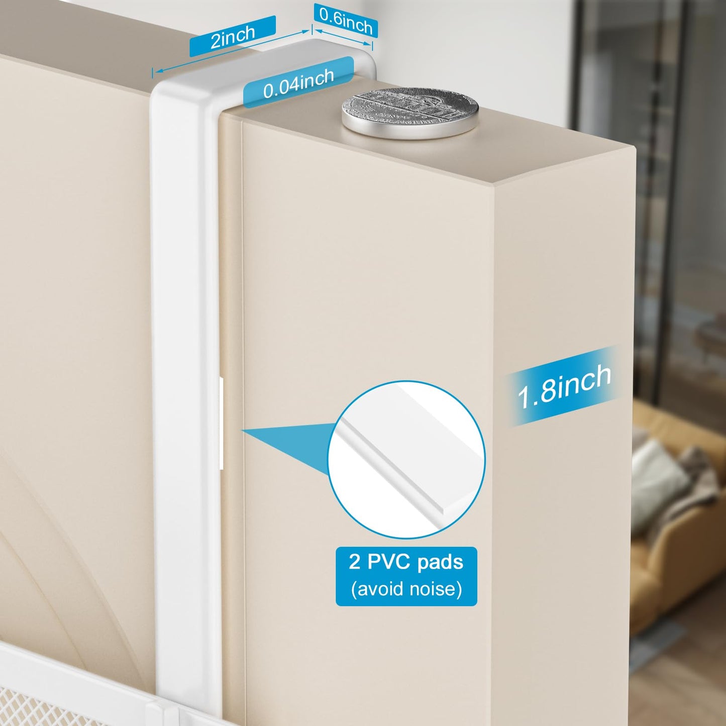 Aimeaihe Over The Door Hooks Organizer, Door Hanger Towel Rack with 2 Baskets, Adjustable Over The Door Coat Rack, Back of Door Storage for Bedroom, Kitchen, Bathroom (White)