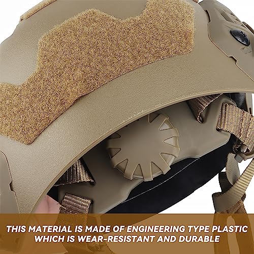 Lightweight High Cut Airsoft Helmet with NVG Mount - Tan