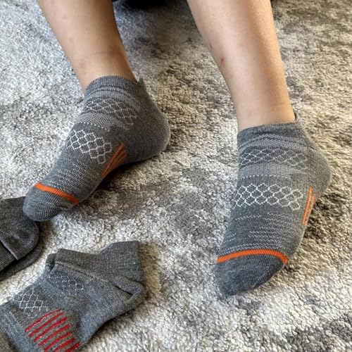 Black 12 Pairs Boys Running Ankle Socks Kids 7-10 Years Athletic Breathable Cotton