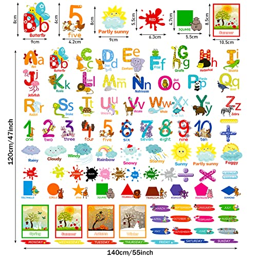 Animal Alphabet Wall Decals - 9 Educational Learning Stickers
