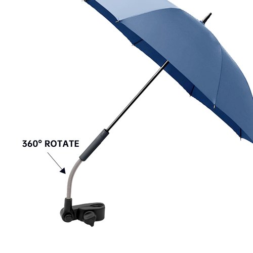Silfrae Universal Baby Stroller Umbrella Bicycle Umbrella 210T Water-resistant Polyester 360° Adjustable Shade (Blue, 38.6in)