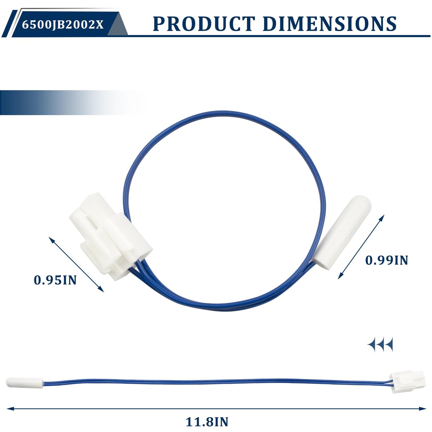 6500JB2002X Refrigerator Temperature Sensor Fits for LG Refrigerator, LG Temperature Sensor Bundle for LG Refrigerators, Replace Part Number AP5594347 PS3636270 6500JB2002P 2651043 AH3636270 EA3636270