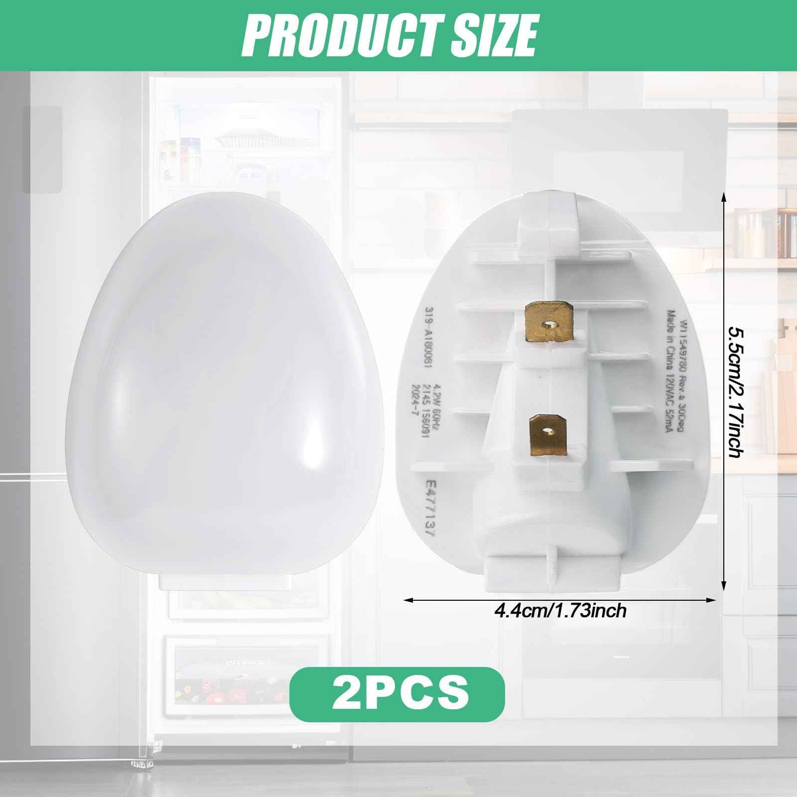 2pcs W11251749 Fridge Freezer Light Bulb, Refrigerator Led Bulb Replacement Fridge Light for Refrigerator