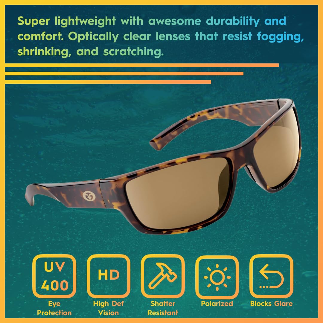 Flying Fisherman Matecumbe Polarized Sunglasses for Men, Women, Fishing, Boating, Outdoor Sports, 100% UV Protection