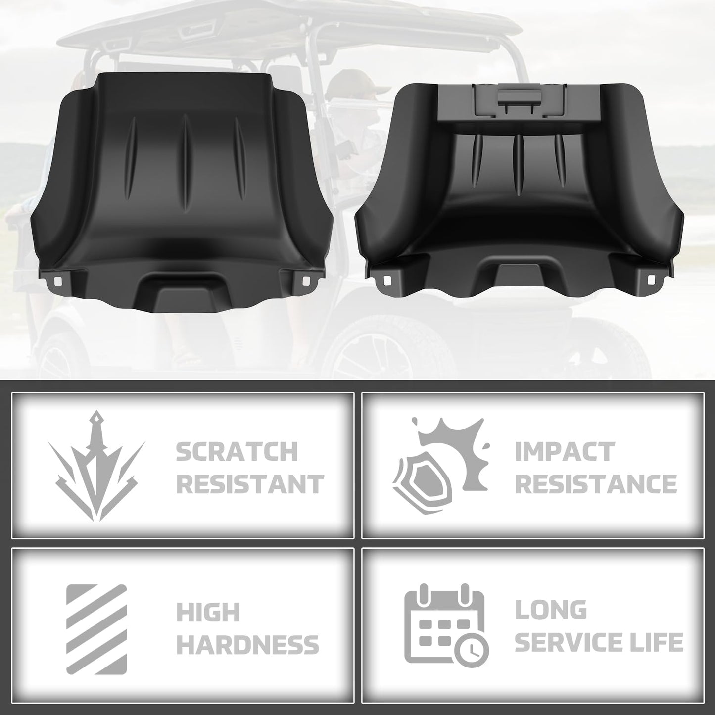 Golf Cart Plastic Front Bumper Cover Compatible with 2008-2015 EZGO RXV Golf, Black Durable Material Front Guard Bumper OEM Style Plastic Bumper for EZGO RXV 2008-2015