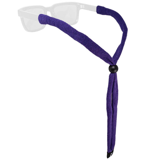 Chums Original Cotton Retainer - Unisex Eyewear Keeper for Sunglasses & Glasses - Adjustable Fit, Washable & Made in USA (Plum) Standard Size