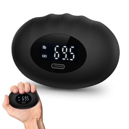 AMIR Hand Grip Strength Tester Trainer, Rechargeable Electronic Hand Dynamometer up 395 Lbs (180kg) Forearm - Gripper-Finger Grip Strengthener Exerciser, Stress Balls for Sport Home School