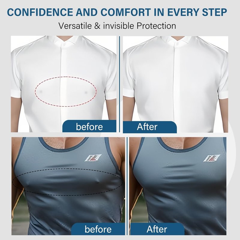 TZWXHDM Men's Nipple Cover, Anti-Chafing Running Nipple Covers Men, Premium Male Nipple Covers No Show for Sports and Daily Wear