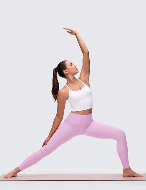 CRZ YOGA Crop Tank Top - Butterluxe Twist Cross Back Design with Padded Adjustable Straps | Women's Longline Sports Bra