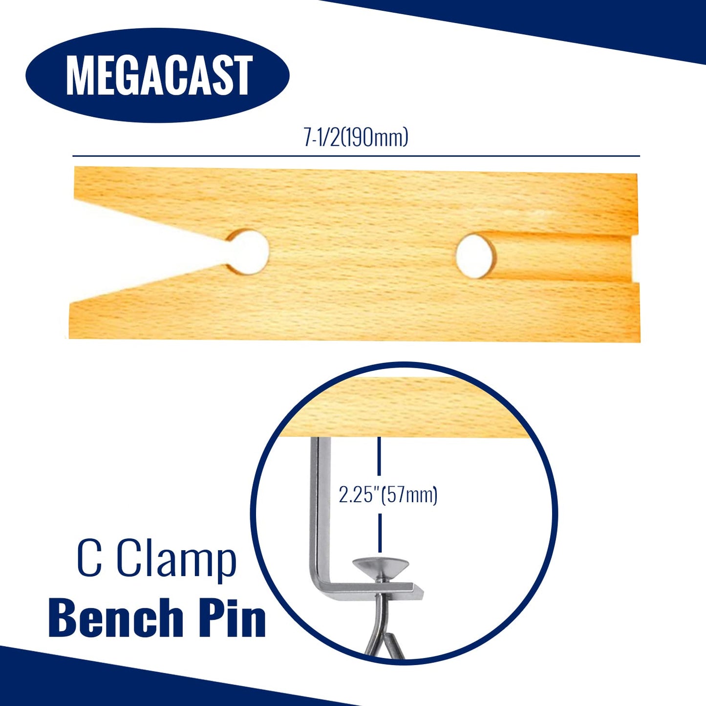 Megacast V-Slot C-Clamp Bench Pin Clamp Mount On Table Workbench Jewelers Tool