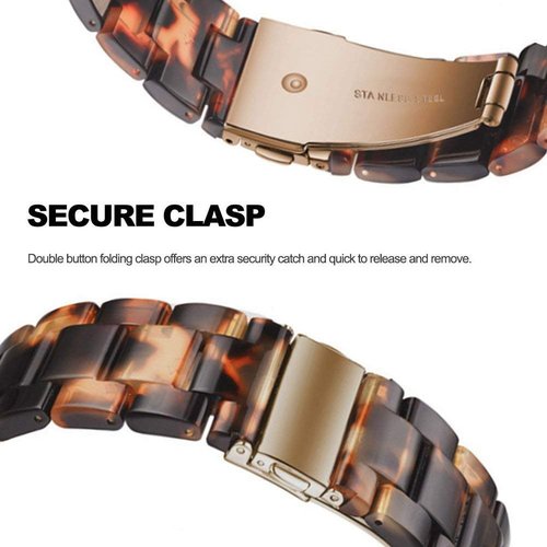 Ayeger Resin Band Compatible with Fitbit Alta/Alta HR/Ace,Women Men Resin Accessory Rose Gold Buckle Band Wristband Strap Blacelet for Fitbit Alta/Alta HR/Ace Smart Watch Fitness(Tortoise)