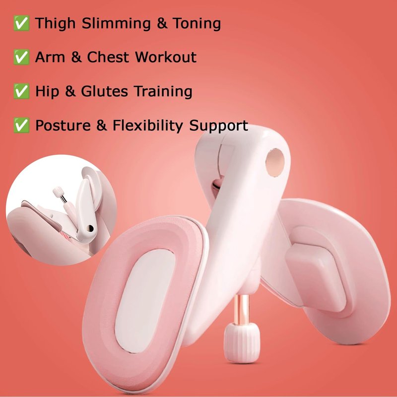 Thigh Trainer Thigh Exerciser for Women, 15-70lb Adjustable Resistance Inner Thigh Exerciser with Soft Pads, Thigh Trainer for Pelvic Floor Muscle Repair, Kegel Exercise